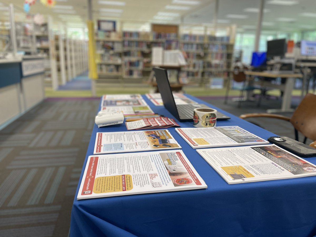 Stop by the White Oak Library!  We are here until 1 PM sharing fire safety info, resources, and tips to help keep you and your family safe. Come grab some materials and ask your questions! #FireSafety #CommunitySafety #MCFRS #CRR