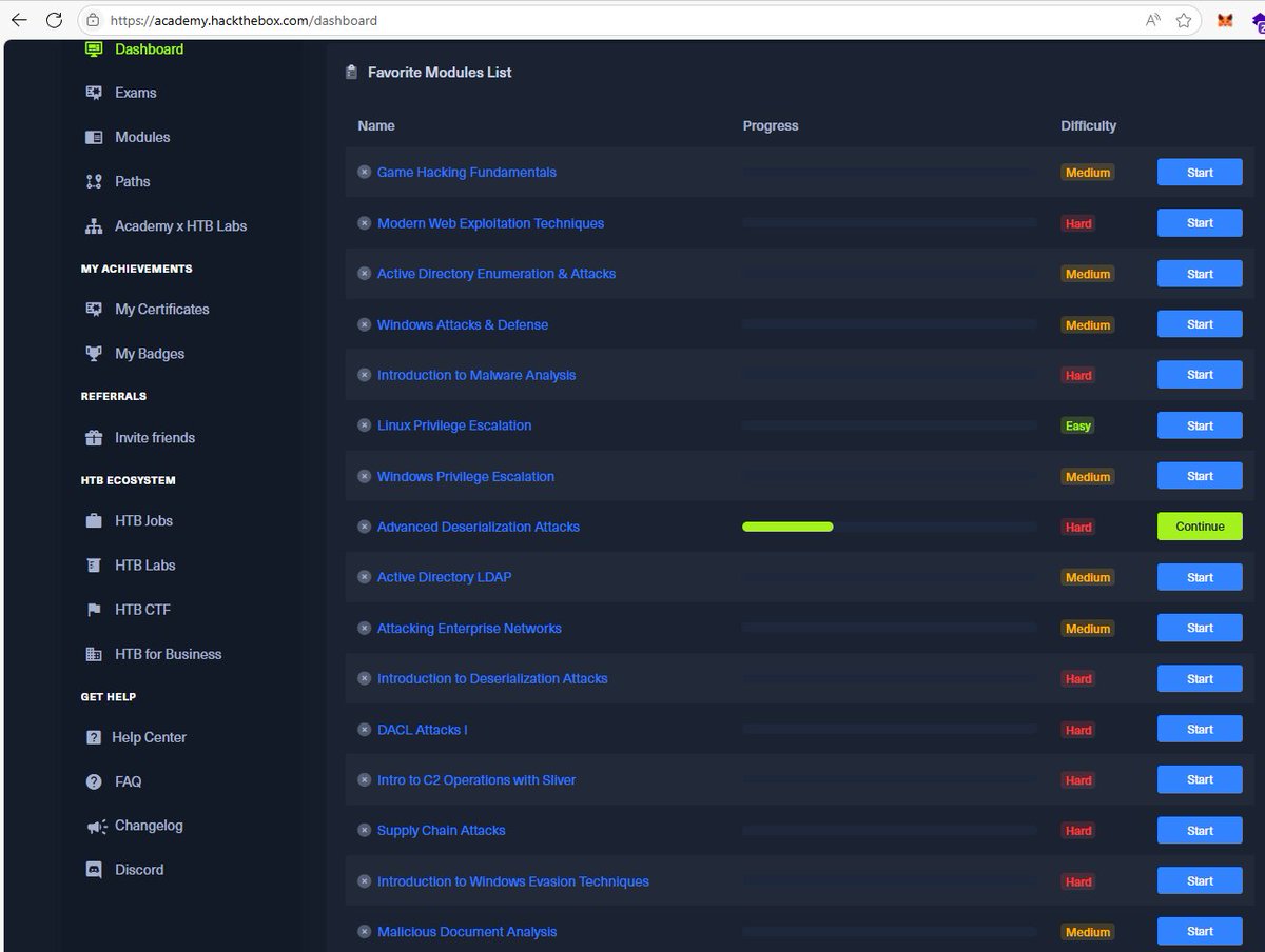 TurvSec's tweet image. I have so many @hackthebox_eu modules I want to do, but so little time: