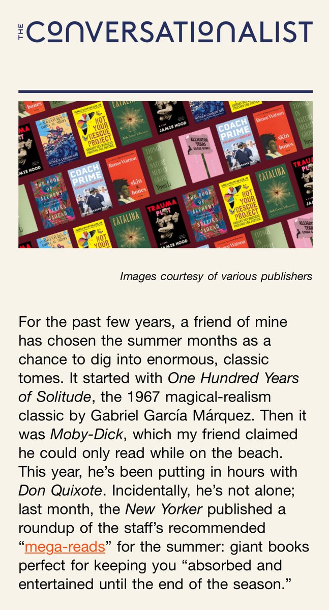 Classic tomes, beach reads, and everything else we’re reading. The latest Conversationalist newsletter by <a href="/mrsslrss/">marissa lorusso</a>. Read it here ➡️ mailchi.mp/conversational…