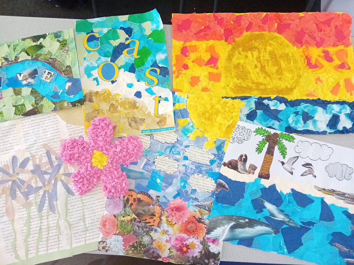 GosforthJunior's tweet image. Collage and blackout poetry for KS3 creative arts 馃尭馃馃帹