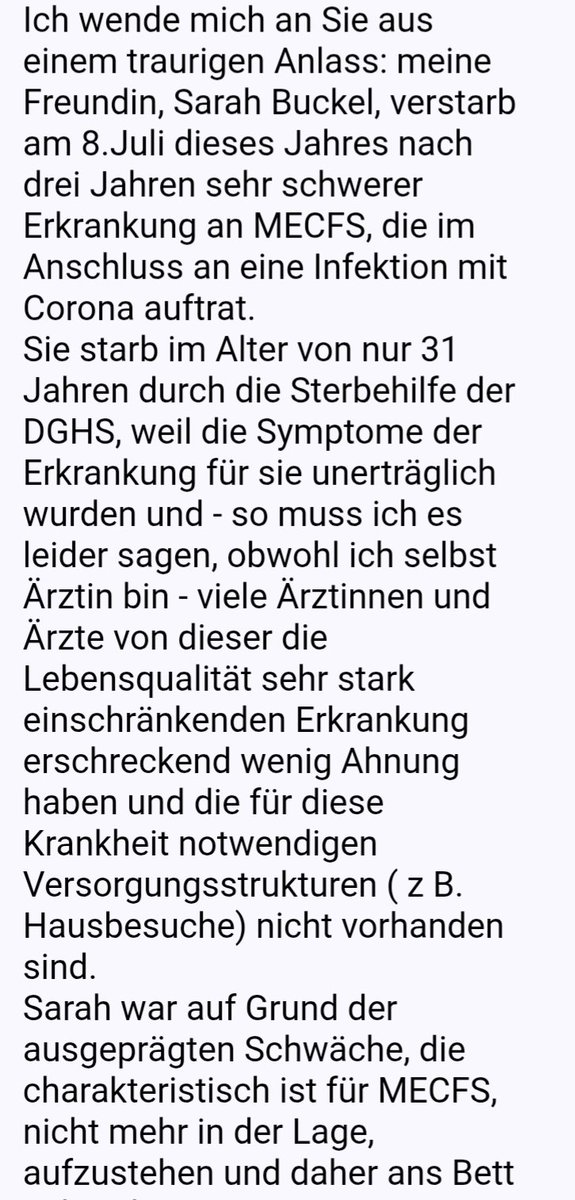 Ich greife hier die Idee von <a href="/Lisathefirst20/">Lisa</a> auf:
Wir sollten wirklich alle ( soweit es der körperliche Zustand zulässt), an unsere Abgeordneten schreiben. 
Diesen Text habe ich an den Landtagsabgeordneten des Landkreises Regensburg geschickt ( siehe auch angehängte Posts).