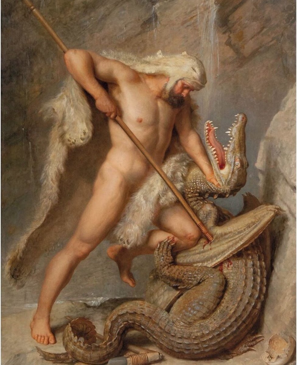 aelith4ever's tweet image. Hercules Defeats the Lernaean Hydra, by Guido Philipp Schmitt (1896)