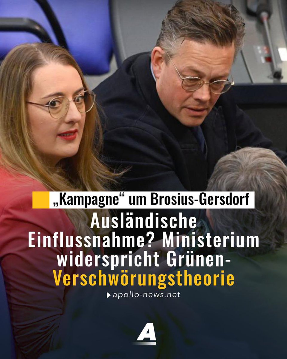maxmannhart's tweet image. Das Bundesinnenministerium erklärt gegenüber Apollo News, dass „keine Erkenntnisse zu ausländischer Einflussnahme“ in der Affäre Brosius-Gersdorf vorliegen. Der seit Tagen anhaltende Nervenzusammenbruch der Grünen ist eine reine Verschwörungstheorie.
apollo-news.net/keine-erkenntn…