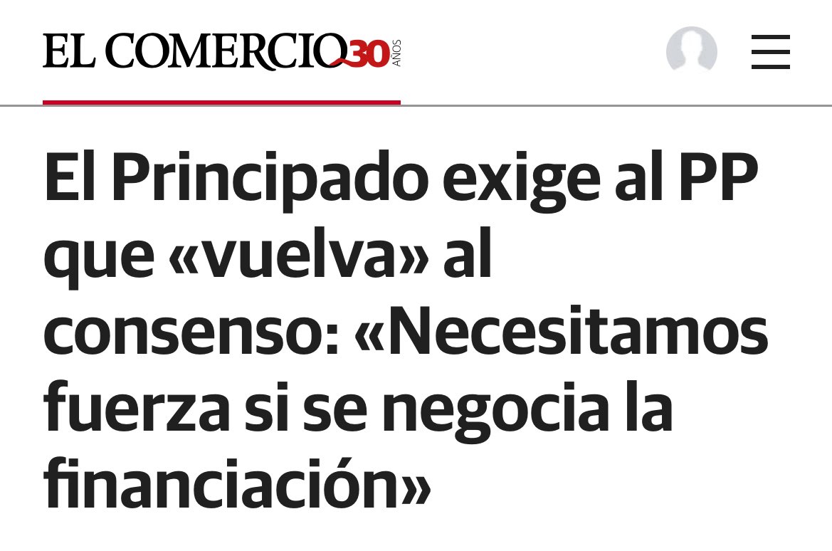 Pues sí. El PP en Asturias debe volver al consenso que nunca debió abandonar: el acuerdo en materia de financiación que se firmó en 2020, luego reflejado en el acuerdo de Santiago de 2021.

Si uno piensa en Asturias, el acuerdo del 2020 es el único camino a seguir.