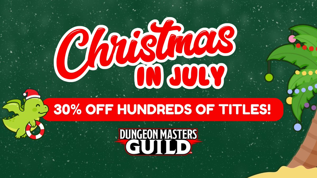 dms_guild's tweet image. The X-Mas in July Sale is on now! More than 8k Dungeons &amp;amp; Dragons titles are on sale for a limited time!

Shop deals here: tinyurl.com/2wkr4m6s

Includes @roll20app @baldmangames @HeroicMaps @MTBlack2567 @GameholeCon @StorytellingCol &amp;amp; more!

#dnd5e #dungeonsanddragons