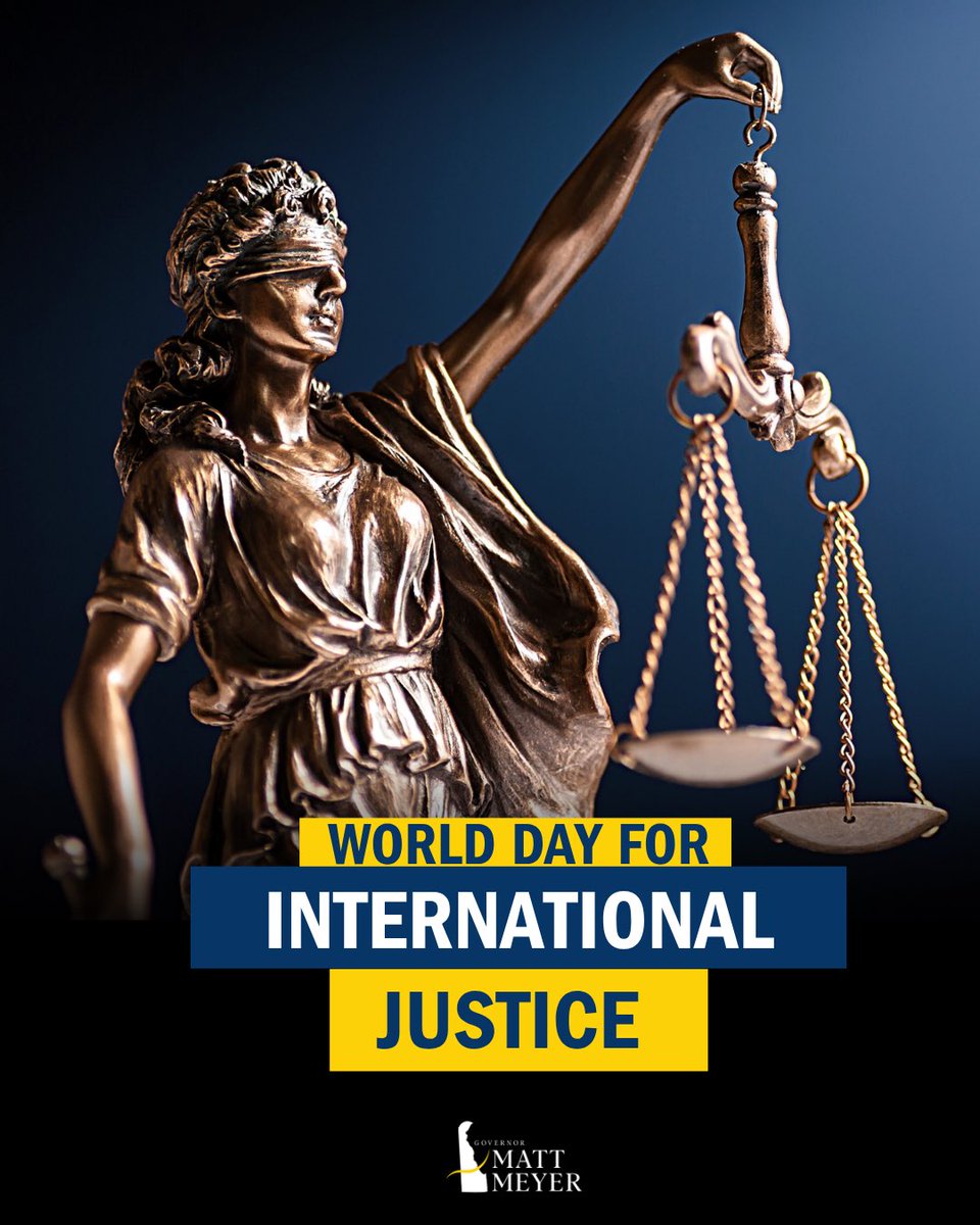 MattMeyerDE's tweet image. On World Day of International Justice, we’re reminded of those still waiting for justice—here in Delaware and around the world. That’s why we’re comprehnsively addressing gun violence in our communities, strengthening nondiscrimination laws, and building a system that truly…