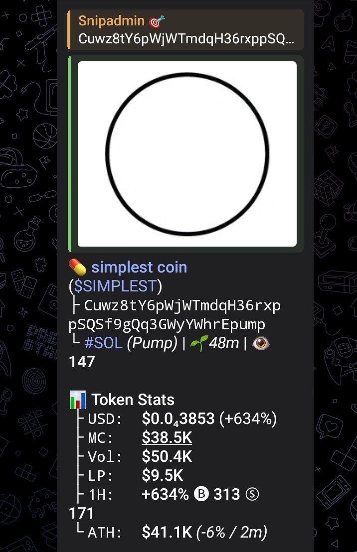 snipecal's tweet image. I don’t chase pumps,I create them. $#SIMPLEST gave us that clean 2x, and we’re just getting started. 📊🔥
If you’re stil watching from the sidelines, you’re missing the wave.
Join the private TG and ride the next breakout with us. 🚀💼 #CryptoNews #helevier #鬼滅の刃 #LoveIsland