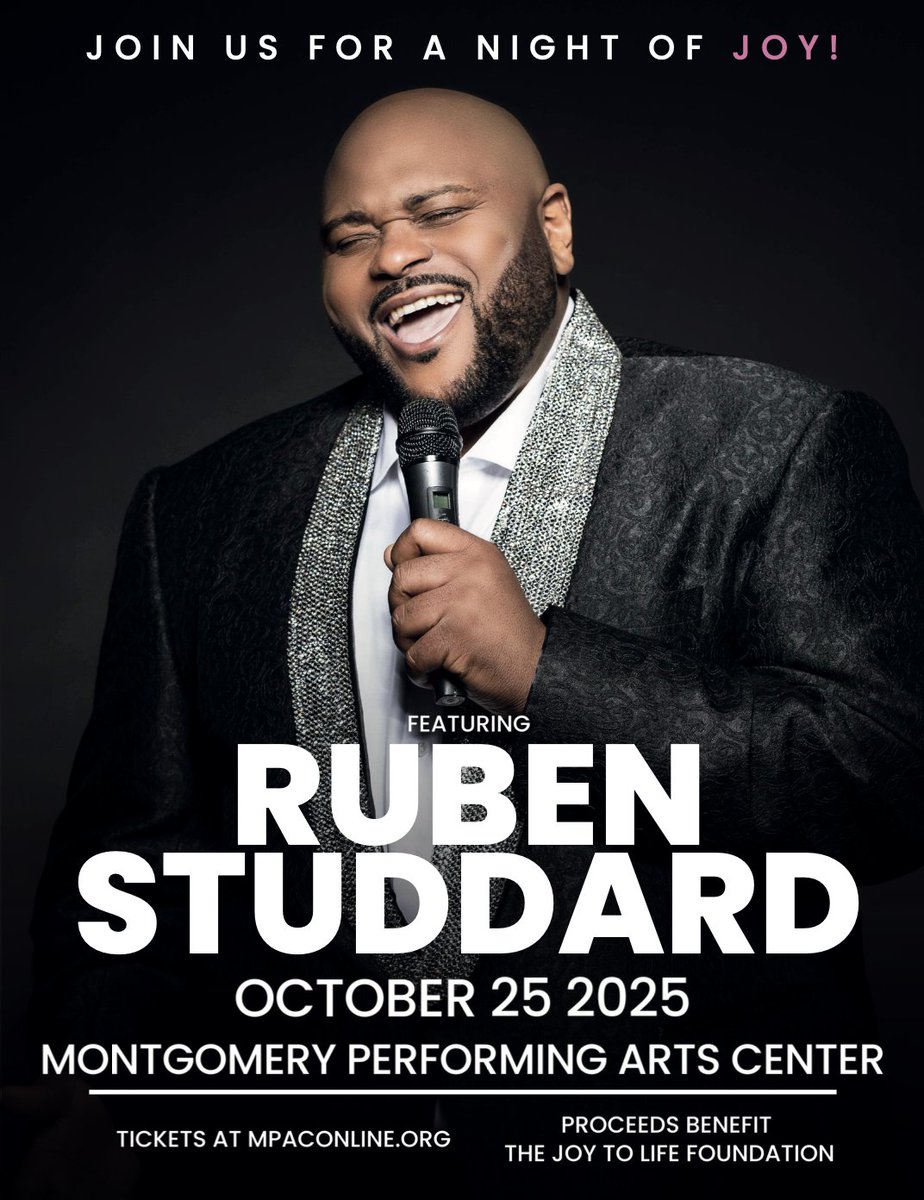 MPAC Theater (@mpactheater) on Twitter photo ON SALE NOW! π
A Night of Joy featuring Ruben Studdard benefitting the Joy to Life Foundation at the MPAC on October 25th
Make plans now to join us for this musical celebration during Breast Cancer Awareness Month! π©·
π« Get your tickets HERE π spr.ly/61894Ayut ON SALE NOW! π
A Night of Joy featuring Ruben Studdard benefitting the Joy to Life Foundation at the MPAC on October 25th
Make plans now to join us for this musical celebration during Breast Cancer Awareness Month! π©·
π« Get your tickets HERE π spr.ly/61894Ayut