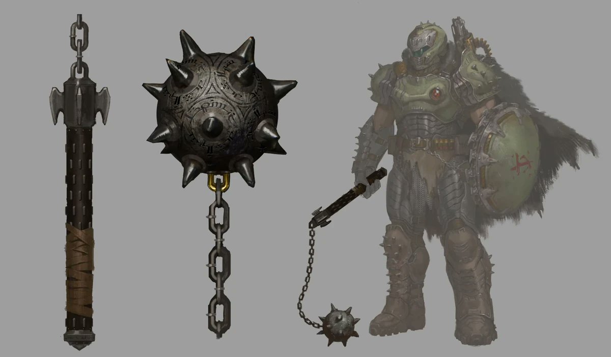 tankore093's tweet photo. Now here's the extra version of the chain mace, the chain flail. Was inspired by doom guys new flail and world eaters rampagers flails. What do you think #warhammer40k #blender #wip https://t.co/1JaDtiRh1q