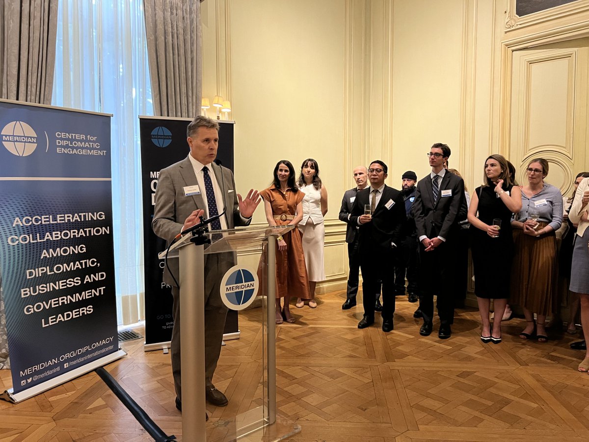 State_E's tweet image. In his remarks at the 7th Annual @MeridianIntl Economic & Trade Counselors Reception, E SO Lersten emphasized the importance of our commercial relationships abroad to America’s prosperity and that of our partners.