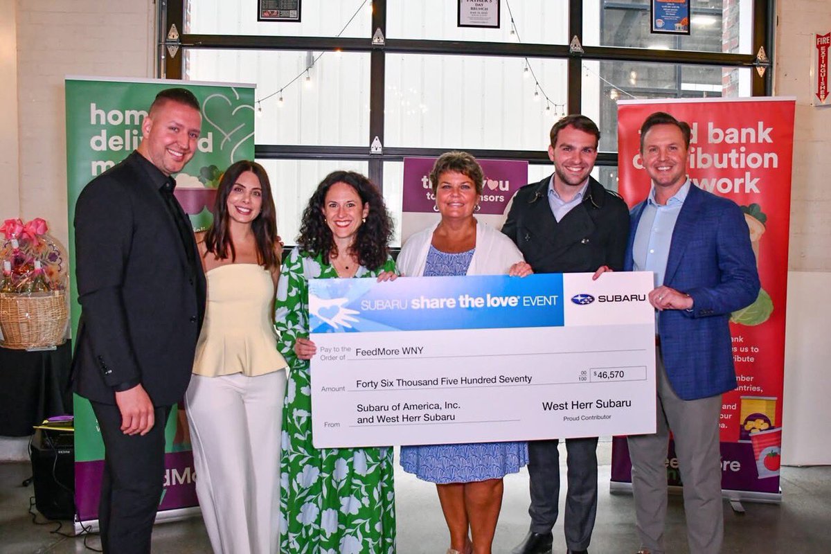WestHerr's tweet image. Our three #Subaru stores, #WestHerr Subaru of #OrchardPark, West Herr Subaru of #Lockport & West Herr Subaru of #Rochester were honored to present checks to @feedmorewny, @CradleBeachInc & @ODMRoc, totaling $146,820 as a part of our annual #SubaruShareTheLove Event! 💙 🚘
Thank…