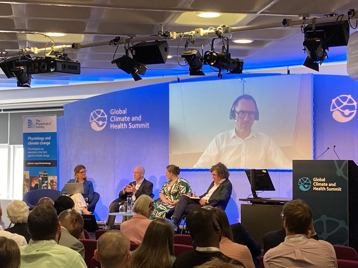 ThePhySoc's tweet image. How can funders break down silos between climate and health? Our panel answer this question in our final plenary session of the Summit: ‘Financing Impact - Mobilising the Funding Ecosystem for Climate and Health Action’. #GCHS2025