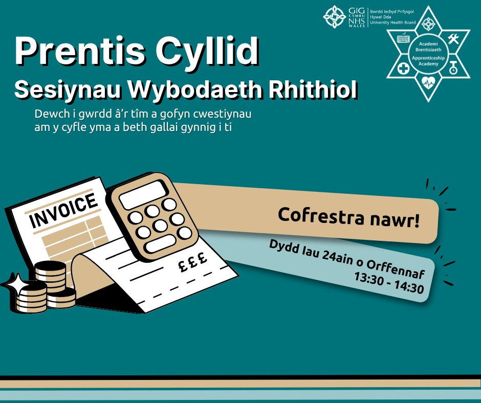 SwyddiHDdaJobs's tweet image. Eisiau dysgu mwy am ein Prentisiaeth Cyllid?

Der i ddysgu mwy yn ein Sesiynau Wybodaeth Rhithiol, mae&apos;r ail sesiwn wythnos yma!

Cofrestra nawr 👇

24/07/2025 - events.teams.microsoft.com/.../59522c0f-f…...