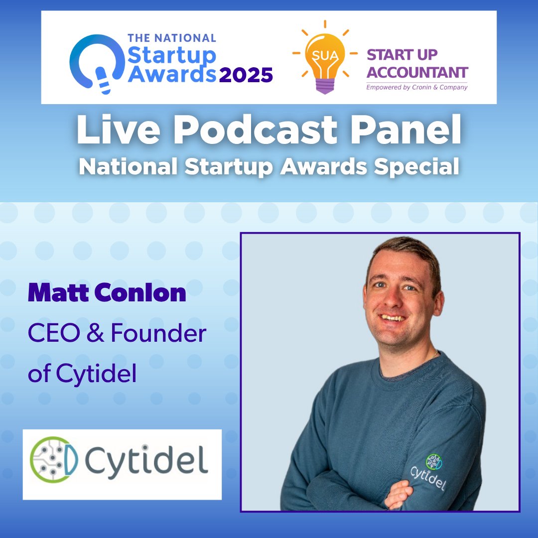 🚀 Big News! Matt Conlon, CEO of <a href="/CytidelSec/">Cytidel</a> &amp; Grand Prix Winner at the '24 #StartupAwards, joins our <a href="/Cronin_Co/">Cronin Accountants</a> LIVE Podcast Panel! 🎙️

📍The Mayfield, Dublin 6
🗓️ Thurs, July 24
🎟️ Free but limited: eventbrite.ie/e/startup-acco…

#SUA25 #StartupAwards