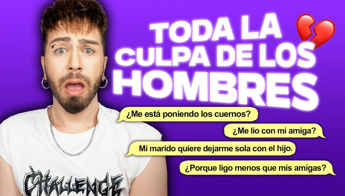 ItsMalbert's tweet image. El problema no eres tú: SON LOS HOMBRES.
Consultorio SIN FILTRO: youtu.be/Q9NS7ehCZ8M