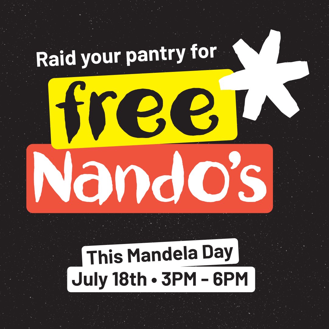 Want a delicious way to do good? On Fri., 7/18 (3–6 PM), bring shelf‑stable, in‑date food to any <a href="/NandosUSA/">Nando's PERi-PERi</a> in MoCo or PG, &amp; get a free 1/4 Chicken+Chips as a thank‑you.

Find your nearest location: nandosperiperi.com/find

Special thanks to @uwnca for helping make this possible!