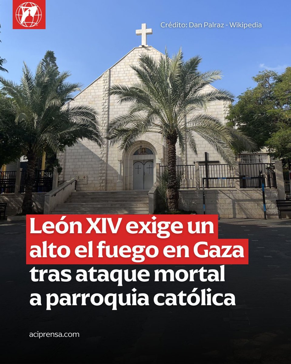 Tras un ataque aéreo contra la parroquia de la Sagrada Familia, en Gaza, que dejó al menos dos fallecidos este jueves 17 de julio, según confirmó Cáritas Jerusalén, el Papa León XIV realizó un llamado urgente para que se cumpla un alto el fuego inmediato.

En un telegrama firmado