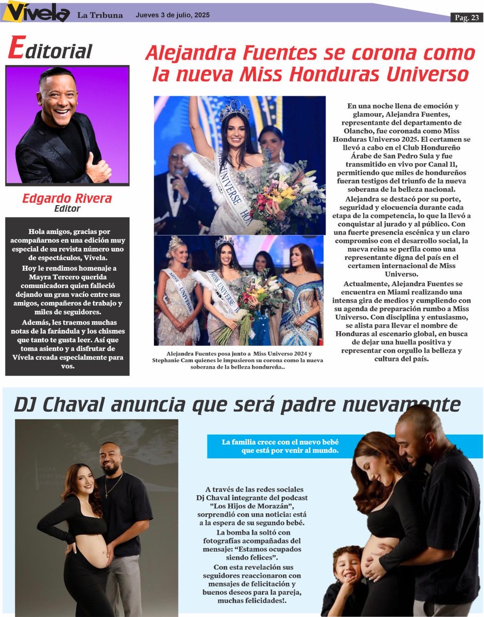 Las noticias más importantes de la Farándula las encontras en <a href="/revistavivela/">Vivela al 5404</a> en su edición impresa y digital PDF en tu diario La Tribuna. Editada por ⁦<a href="/edgardoriverah/">Edgardo Rivera</a>⁩ 📰🗞💻📱