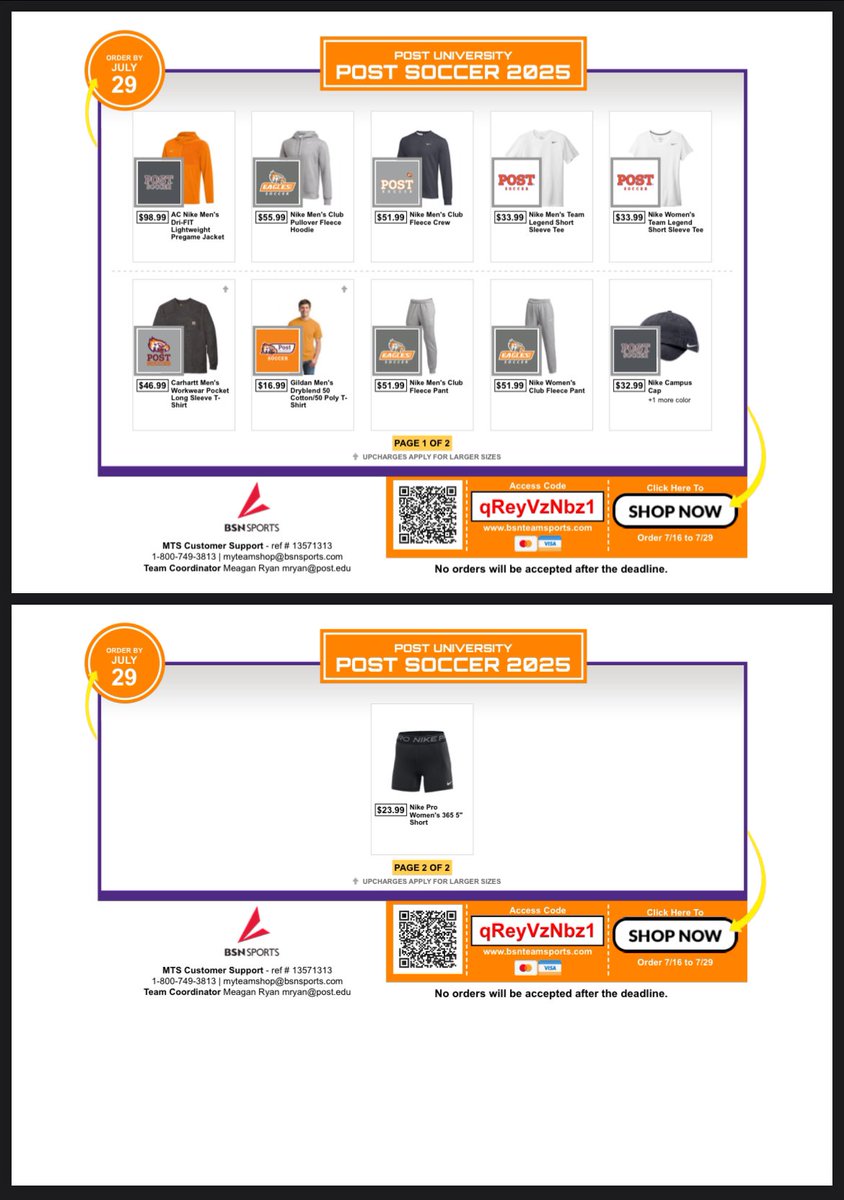 postwsoccer's tweet image. Post University Women’s Soccer Team Store now open!!🦅🛍️

bsnteamsports.com/shop/qReyVzNbz1