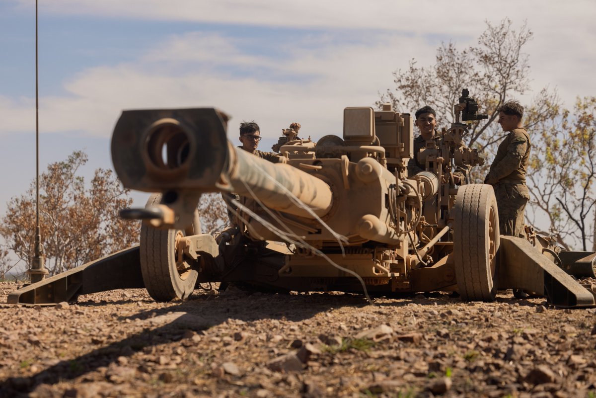 PacificMarines's tweet image. #PacificMarines with @MRFDarwin conduct a dry-fire run with an M777 towed 155 mm howitzer during #TalismanSabre25 in the Northern Territory, Australia, July 11, 2025.
📸: Cpl. Keegan Jones | @USMC