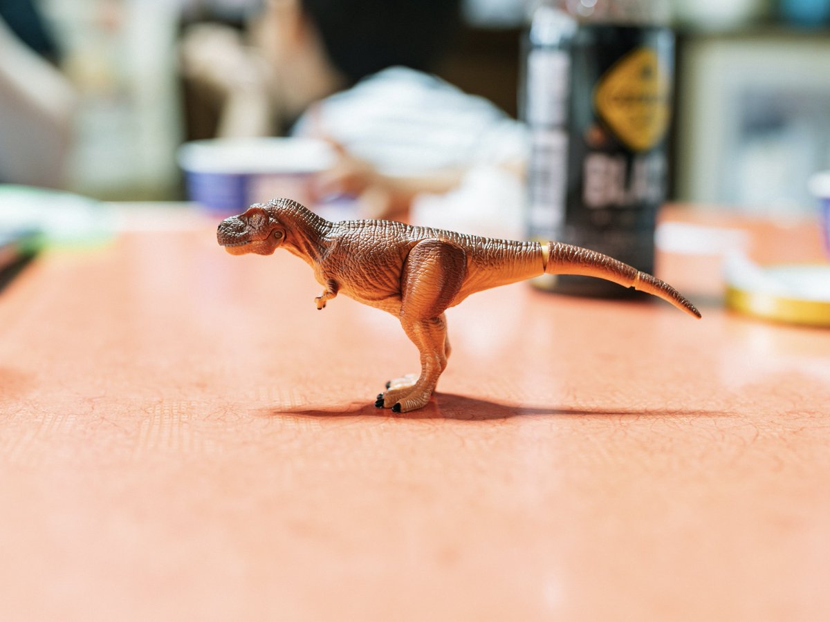 tnkrkkr's tweet image. 甥っ子が持ってきていたティラノサウルスのフィギュアの体幹に感動した。