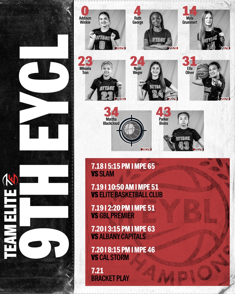 𝓙𝓤𝓛𝓨 𝓛𝓘𝓥𝓔 𝓢𝓒𝓗𝓔𝓓𝓤𝓛𝓔
Starts Friday ...

NIKE NATIONALS
🗓️ July 18-21
📍 Chicago, IL

#AttackFamily x #2025EYCL
#Road2Chi