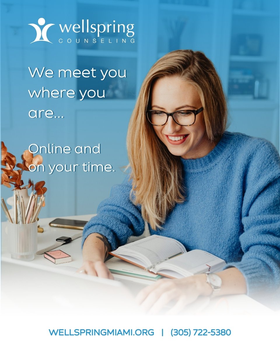 WellspringMiami's tweet image. Telehealth makes it easier for clients to match with a therapist they connect with, despite distance or schedule. 

Book a session today!
#telehealth
#onlinetherapy