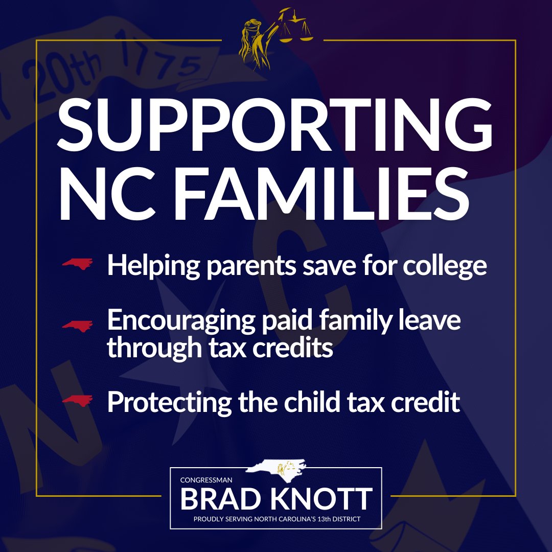 RepKnott's tweet image. .@POTUS and @HouseGOP are working hard to help all of the wonderful N.C. (and American) Families! #NC13