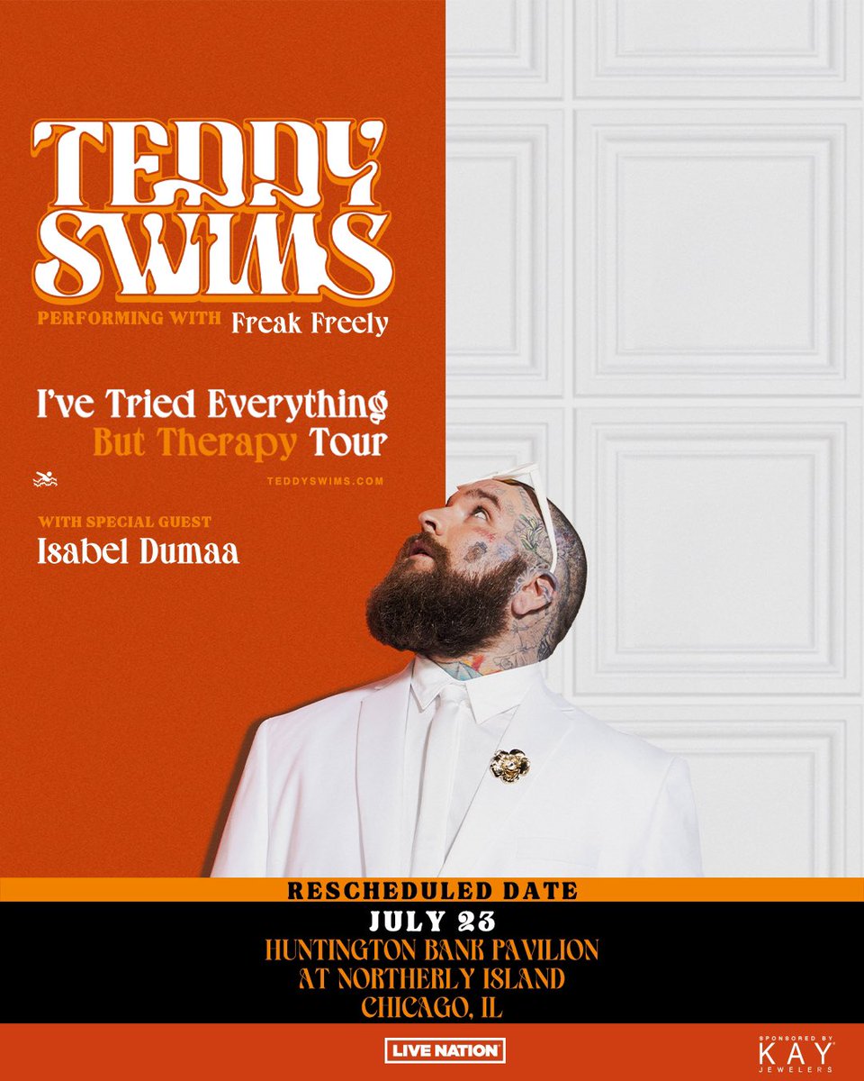 teddyswims's tweet image. Chicago !! We’re coming back on July 23rd !! I love you and can’t wait to see you again 🧡 TICKETS: ticketmaster.com/event/0400613B…
