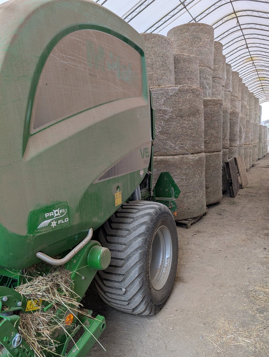 ifarmfresh1's tweet image. Finally raining a bit but the hay is in the shed. Baler needs a bath but this what work looks like. We have some hay for sale if anyone needs any.