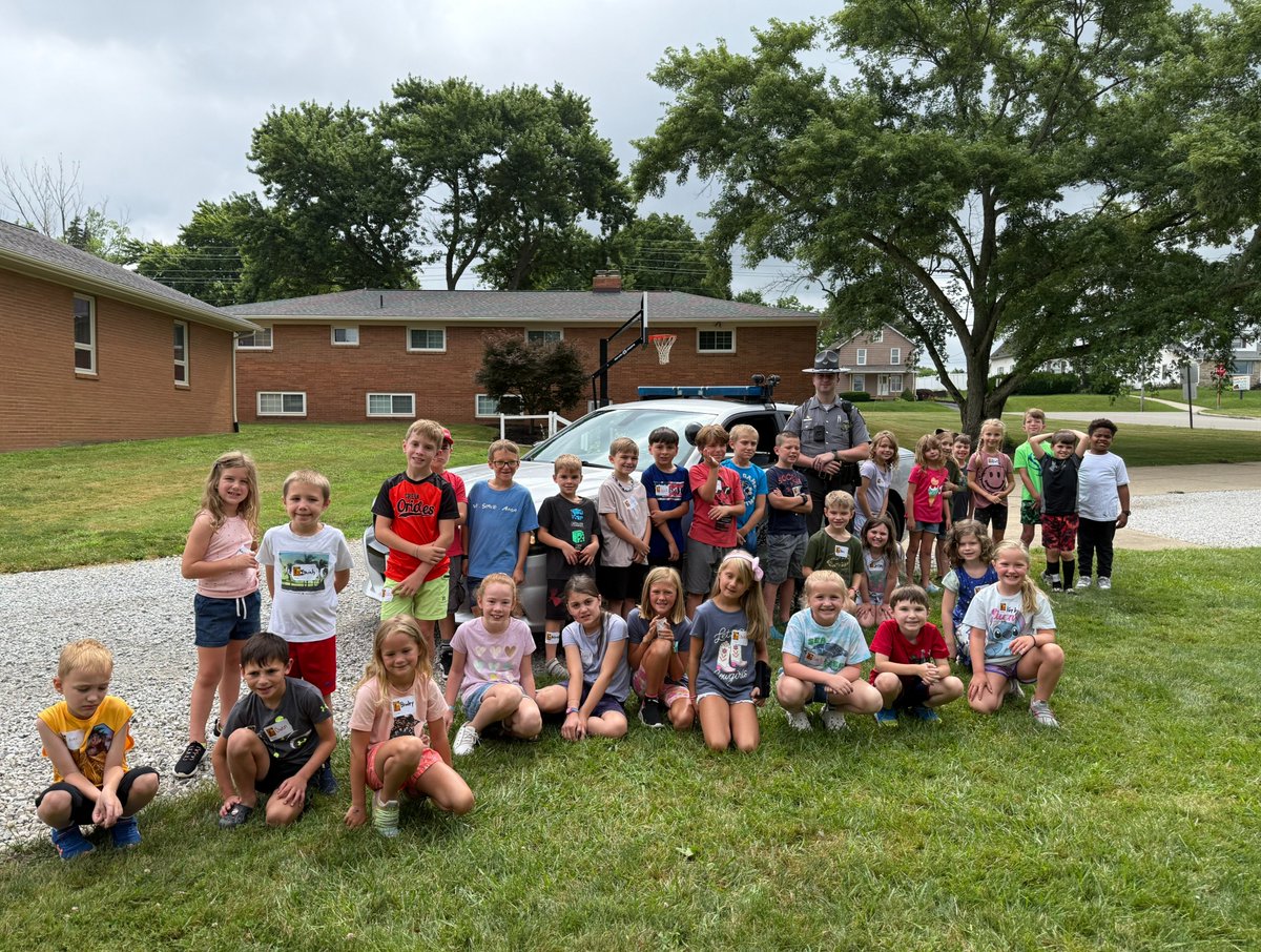 OSHP_NEOhio's tweet image. Recently, Trooper Brandon Gibson, Warren Post, met with children at the Greentown Church in Lake Township in Stark County. The children ranged from kindergarten through 6th grade and were able to ask him questions about being a trooper and explore his patrol car.