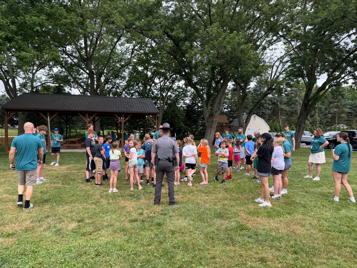 OSHP_NEOhio's tweet image. Recently, Trooper Brandon Gibson, Warren Post, met with children at the Greentown Church in Lake Township in Stark County. The children ranged from kindergarten through 6th grade and were able to ask him questions about being a trooper and explore his patrol car.