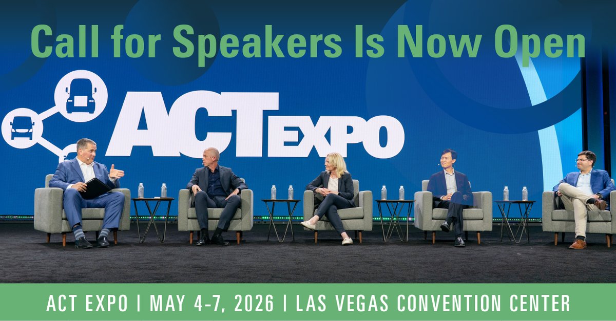 #ACTexpo 2026 Call for Speakers Is Now Open! 📢 

ACT Expo invites commercial #transportation leaders to present dynamic, forward-thinking &amp; fleet-focused case studies on the latest technologies and emerging topics transforming the industry. 🚛ow.ly/VLTl50WqVrq