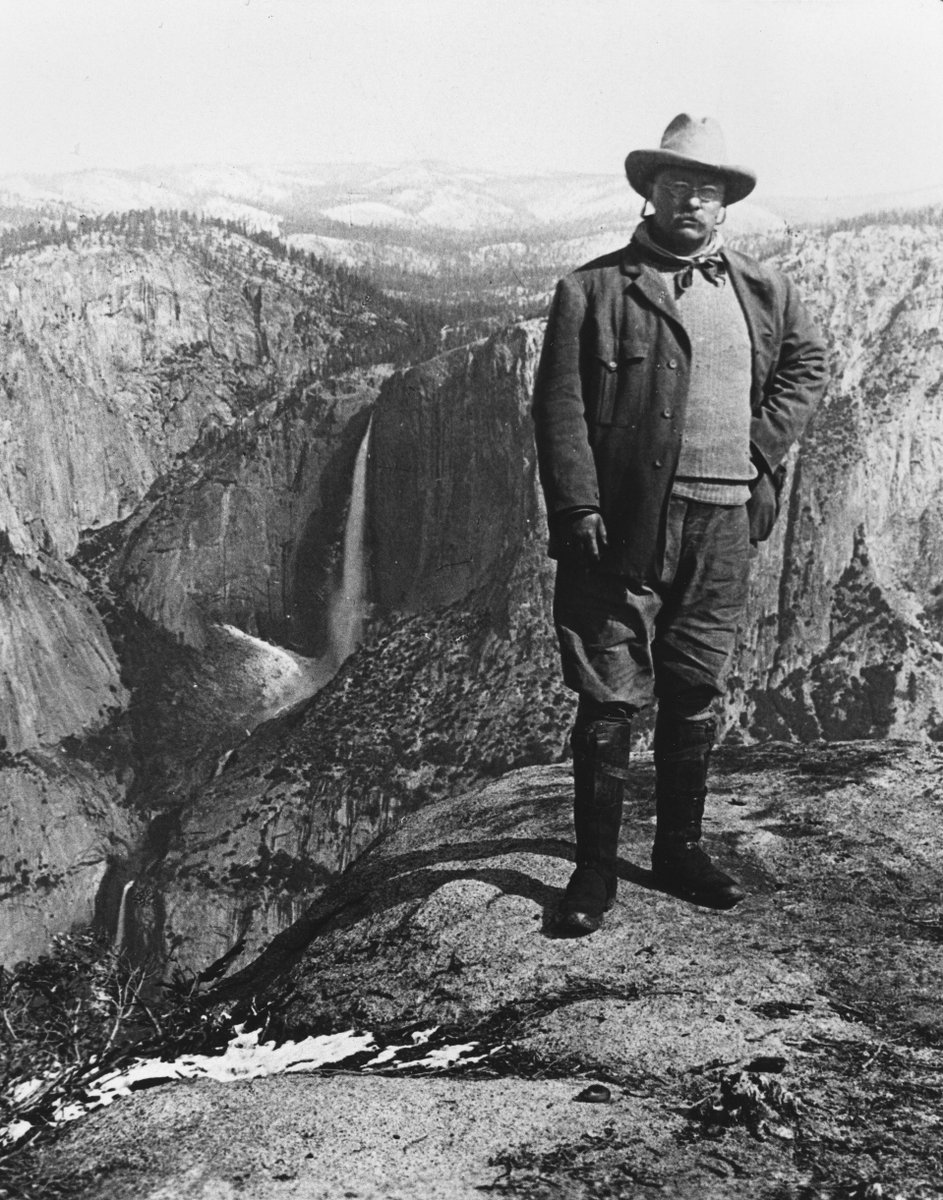 Interior's tweet image. President Theodore Roosevelt urged Americans to 'strive valiantly' and 'dare greatly.' His vision lives on as we protect America’s treasured places and responsibly steward her natural resources for the benefit of all.