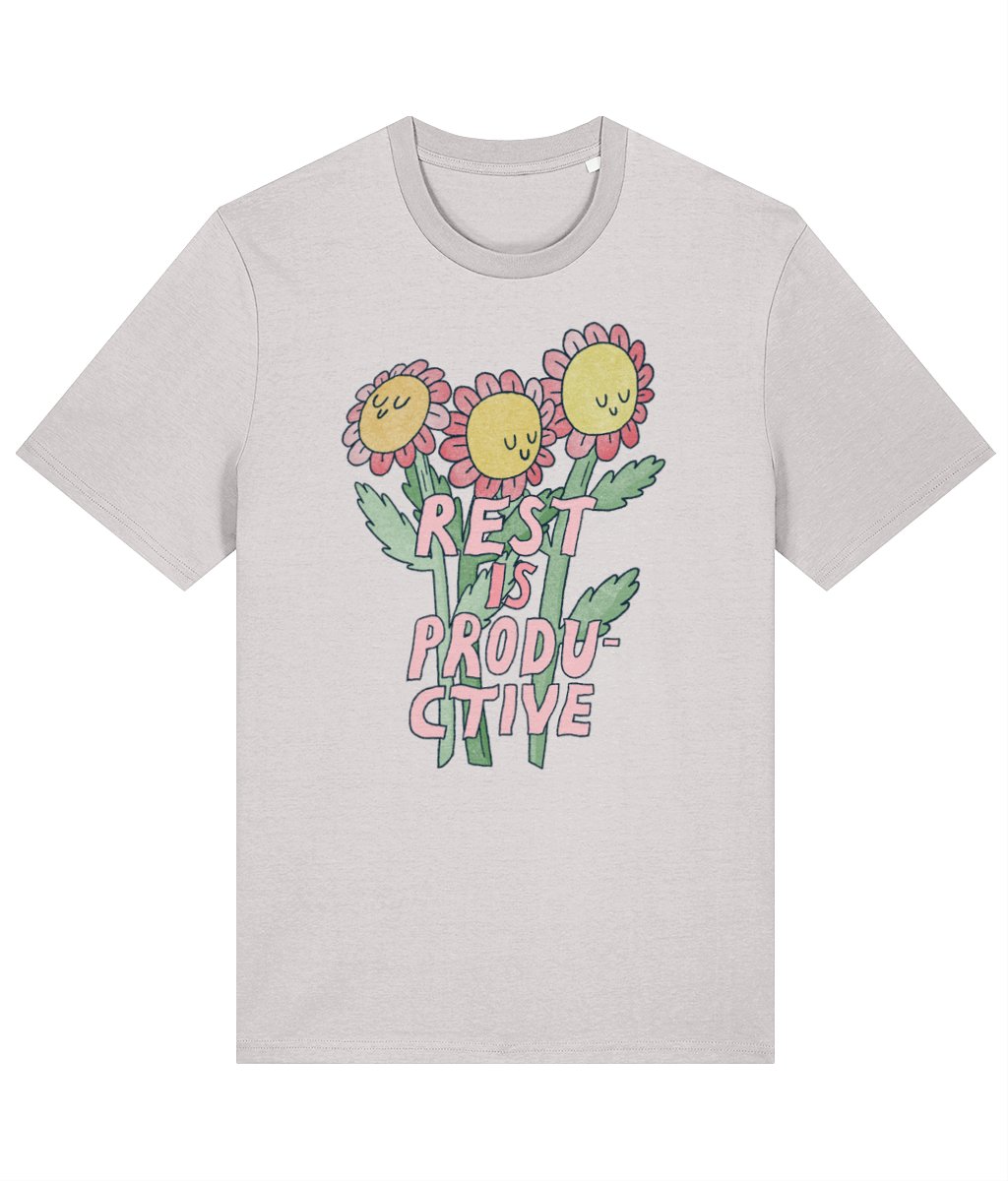 thesadghostclub's tweet image. 🌼rest is productive🌼 tee for cute guys who need the reminder (me included) - thesadghostclub.com