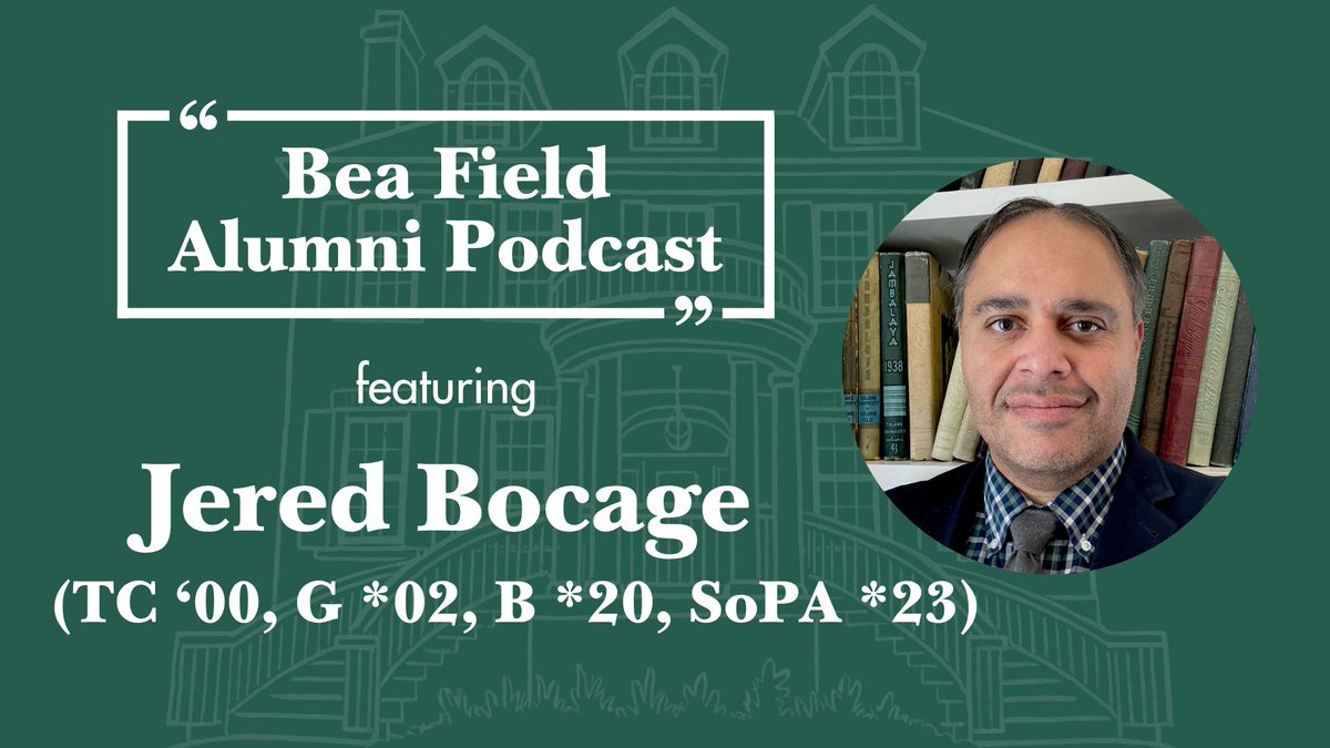 Tulane Alumni (@tulanealumni) on Twitter photo Curator of Vibes
When it comes to many in-person gatherings, Jered Bocage (TC โ00, G *02, <a href="/FreemanSchool/">Tulane Freeman School of Business</a> *20, <a href="/TulaneSoPA/">Tulane School of Professional Advancement</a> *23) is one of the Tulanians bringing it all together. Learn more in this episode of the Bea Field Alumni Podcast series.
๐๏ธ: bit.ly/46gLIE4 Curator of Vibes
When it comes to many in-person gatherings, Jered Bocage (TC โ00, G *02, <a href="/FreemanSchool/">Tulane Freeman School of Business</a> *20, <a href="/TulaneSoPA/">Tulane School of Professional Advancement</a> *23) is one of the Tulanians bringing it all together. Learn more in this episode of the Bea Field Alumni Podcast series.
๐๏ธ: bit.ly/46gLIE4