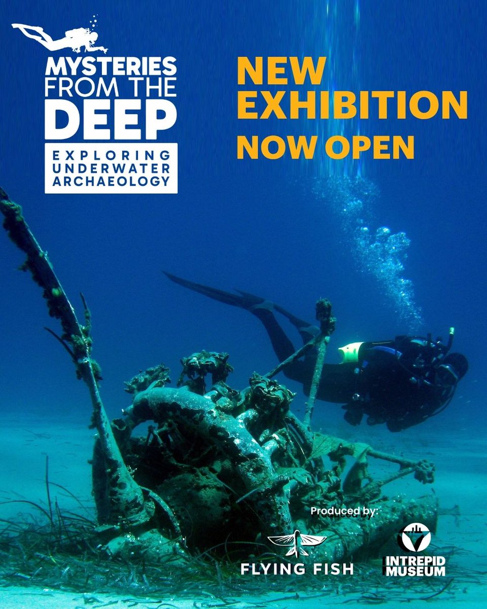 IntrepidMuseum's tweet image. Take the plunge into Mysteries from the Deep: Exploring Underwater Archaeology, the Intrepid Museum’s thrilling new exhibition located in our Space Shuttle Pavilion.
Sumérgete en Misterios de las profundidades: explorando la arqueología submarina, la nueva y emocionante…