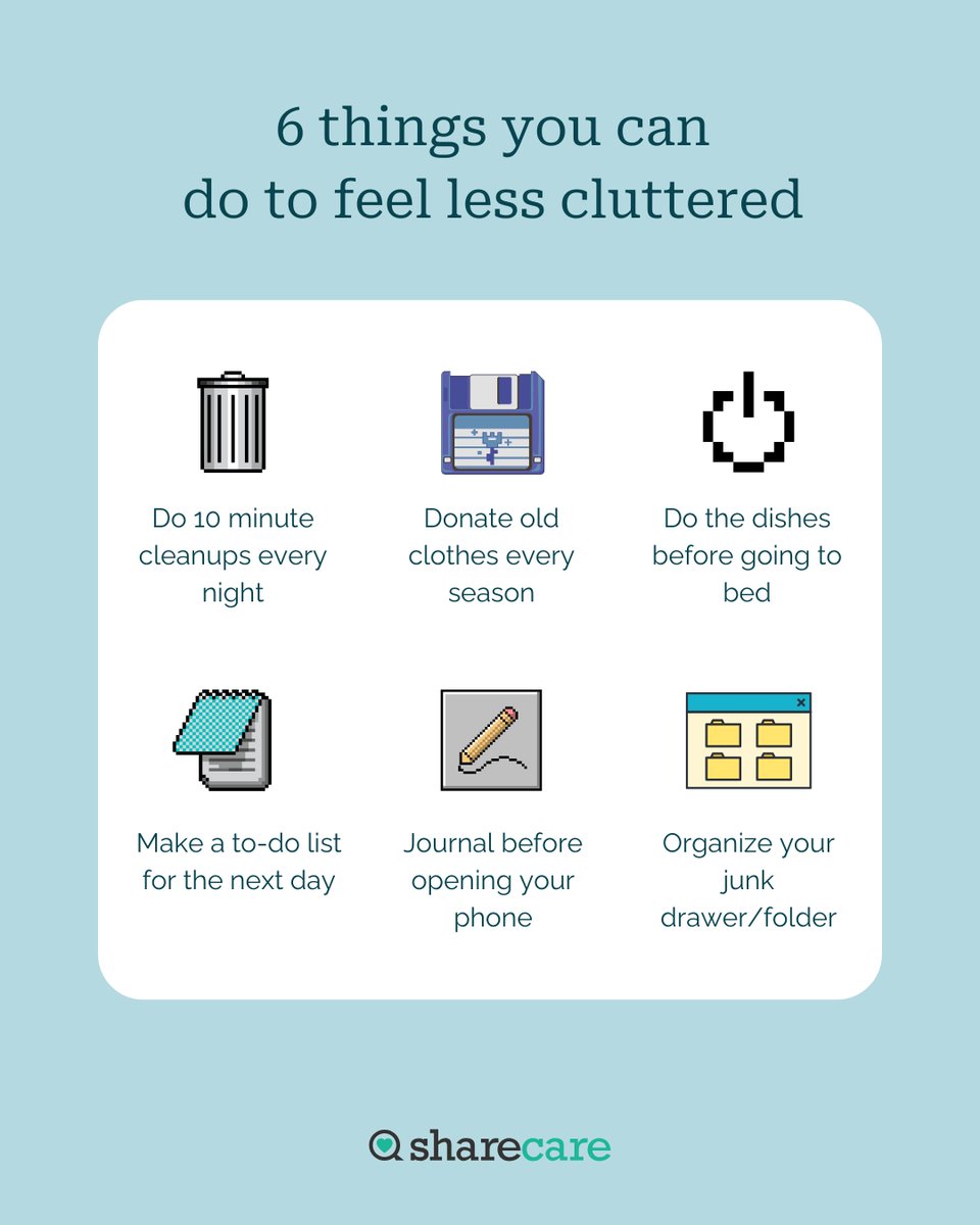 SharecareInc's tweet image. Organize, archive, reset. Six small routines that bring a bit more clarity - online or off.