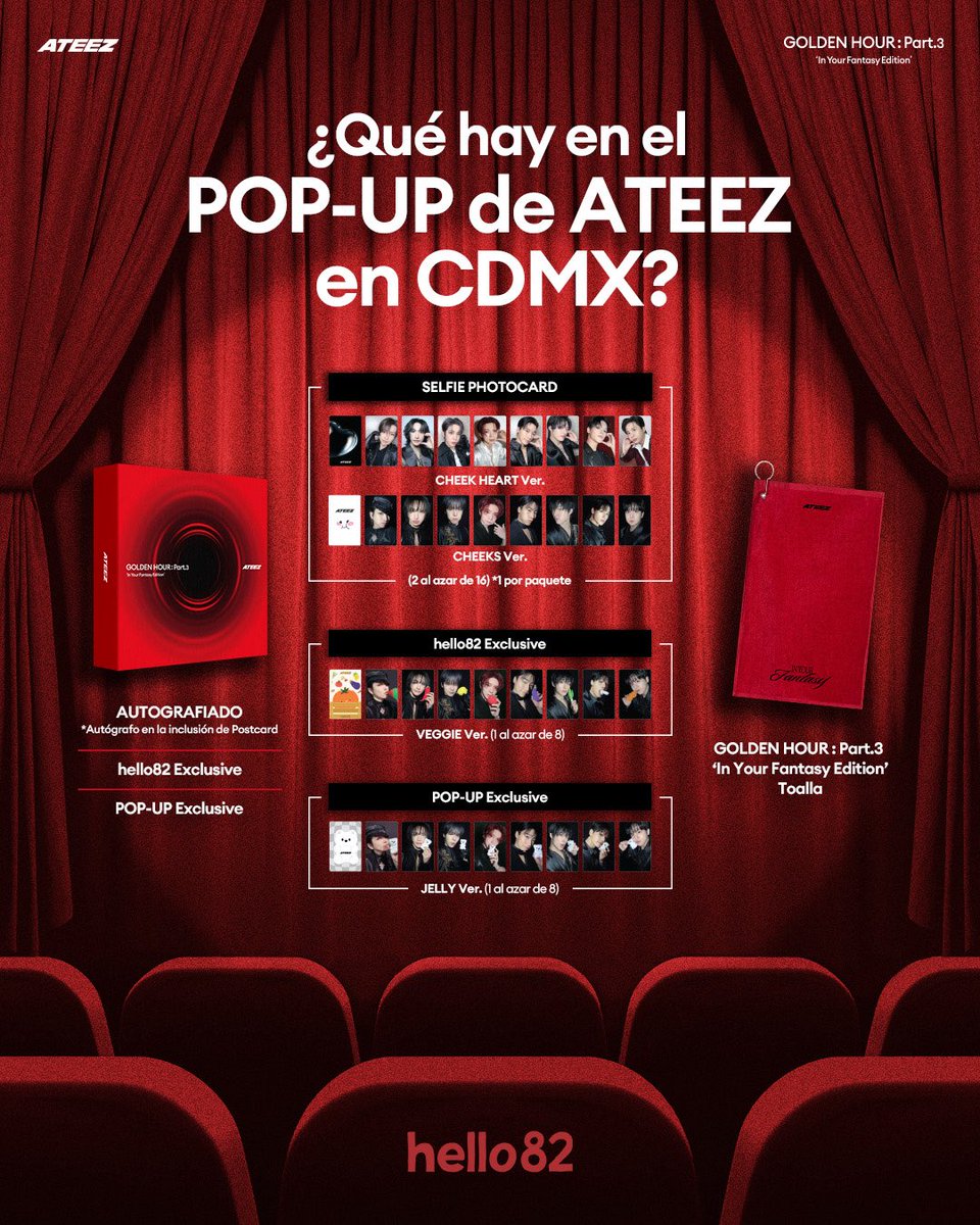 hello82CDMX's tweet image. Es hora de revelar la fantasia que te esta esperando ✨
¡Echa un vistazo a todos los articulos Exclusive en el ATEEZ POP-UP en CDMX!
📅 18-20 de julio | 11AM - 5PM CST
📍@hello82CDMX
C. Lucerna 32, Juárez, Cuauhtémoc, 06600, CDMX, Mexico
@ATEEZ_official
#ATEEZ #에이티즈…