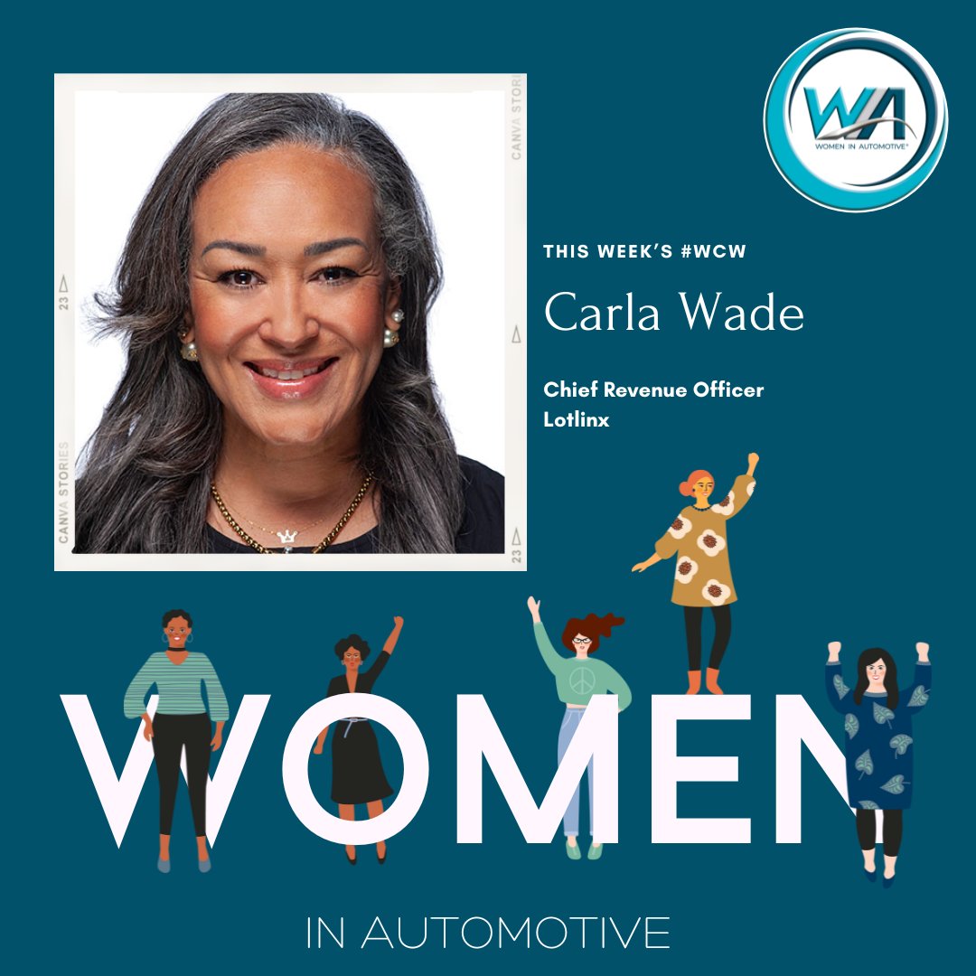 💼 #WomanCrushWednesday: Shoutout to Carla Wade, CRO @ Lotlinx + 2025 #WomenAtTheWheel honoree! 30 years of excellence, empathy &amp; impact. 👏🚗 #WIA #WomenInAutomotive #SheLeads #LeadershipMatters