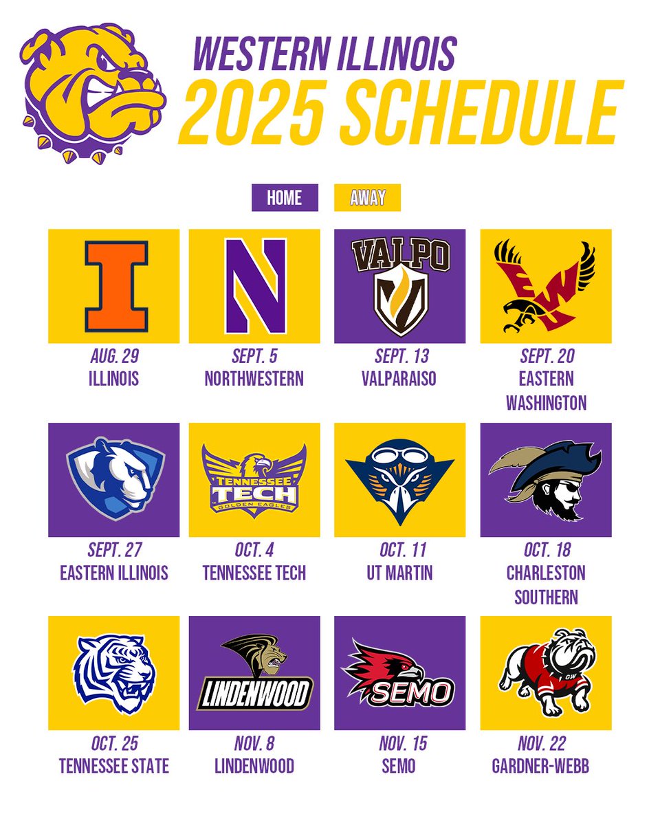 OVCBigSouthFB's tweet image. Western Illinois 2025 Schedule๐
#GoNecks | #OVCBigSouthFB