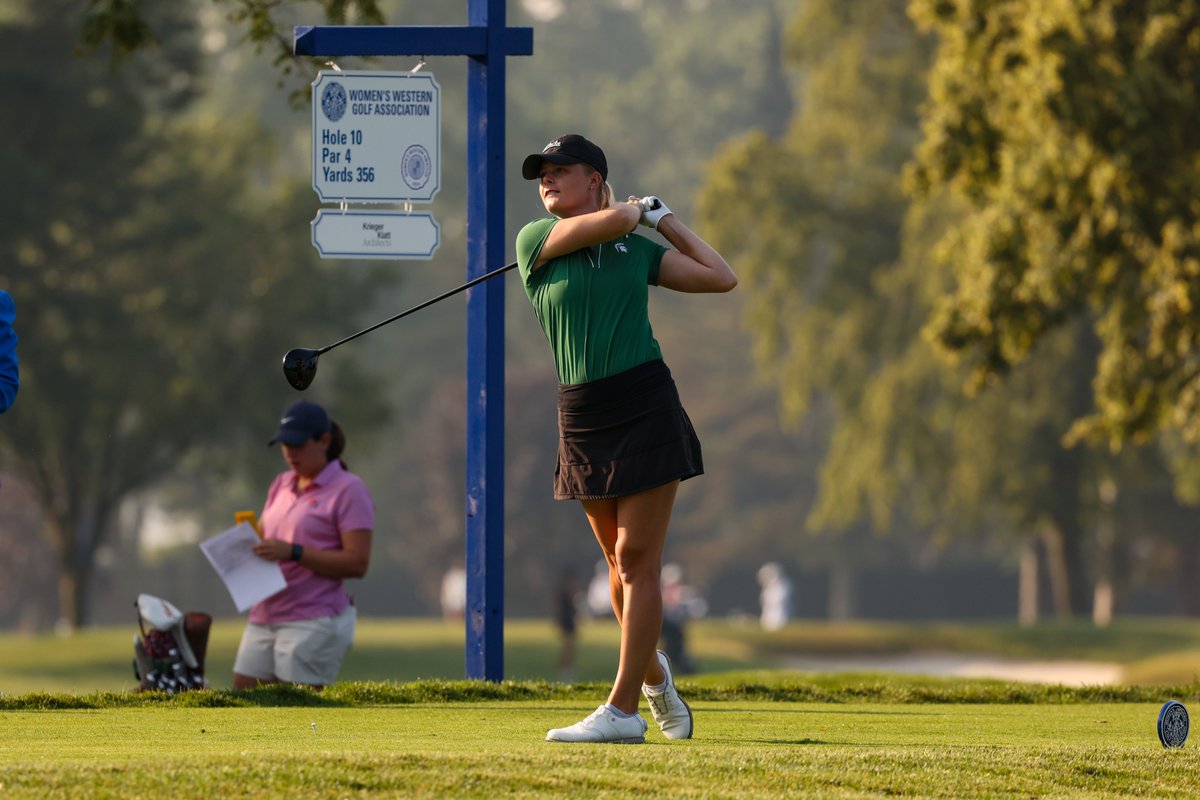 MSU_WGolf's tweet image. Spartans in action in match play at the 125th Women's Western Amateur.
Follow live scoring 📲 golfgenius.com/pages/11767033…