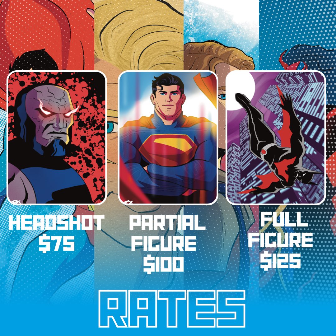 Isimmons_art's tweet image. I got quite a few new followers this week, so I just wanted to plug that my commissions are still open!
Shoot me a dm or email me at isimmonsart@gmail.com
I’m also still doing 20% off all Superman-related commissions for the rest of July!