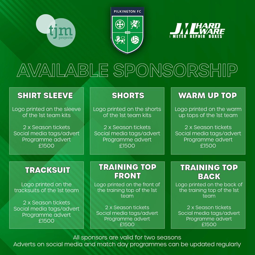 Calling all local businesses

With our brand new Nike match day kits and training wear we have a number of available sponsors for you to get involved.

If you have any interest please feel free to message us on socials or at 07872625380