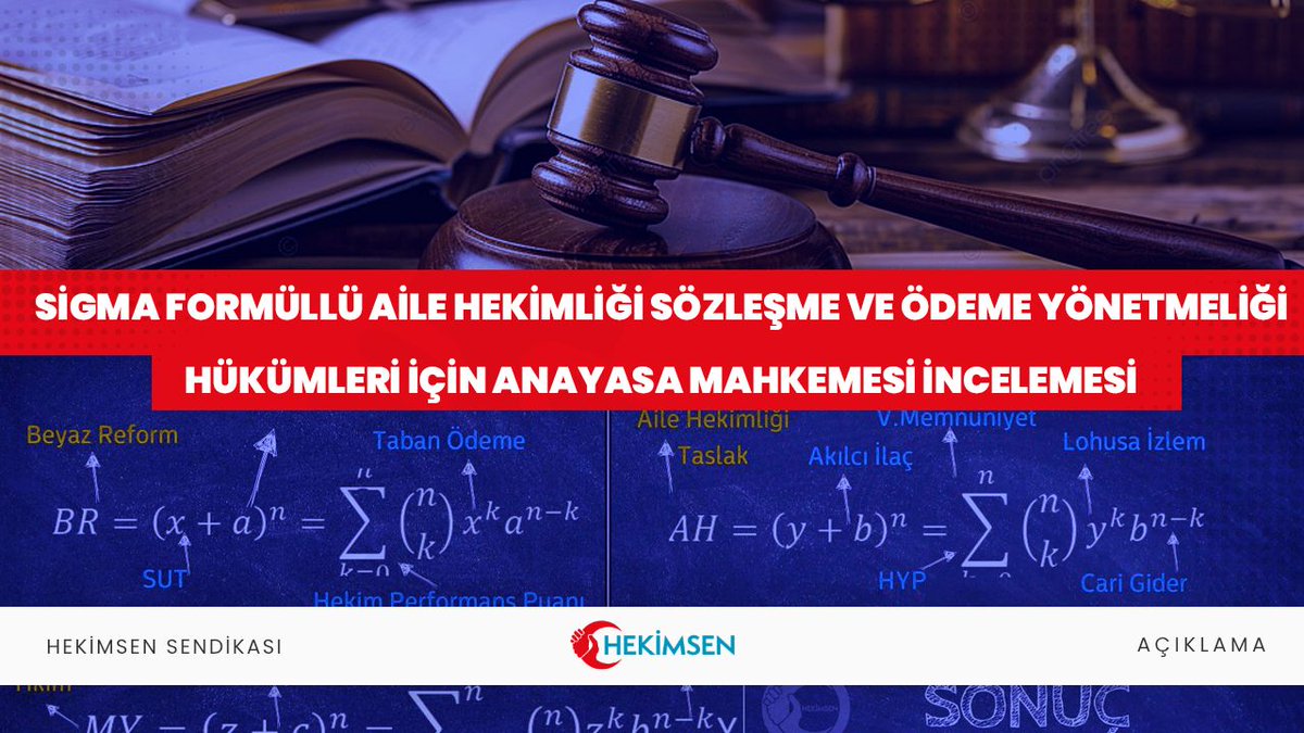 📌 Sigma Formüllü Yönetmelik Anayasa Mahkemesi’nde!

Hekimsen tarafından, hekime bağlı olmayan kriterlerle gelir kesintisi yapan Aile Hekimliği Sözleşme ve Ödeme Yönetmeliği'nin iptali için açılan davada Danıştay, Anayasa’ya aykırılık gerekçesiyle dosyayı Anayasa Mahkemesi’ne