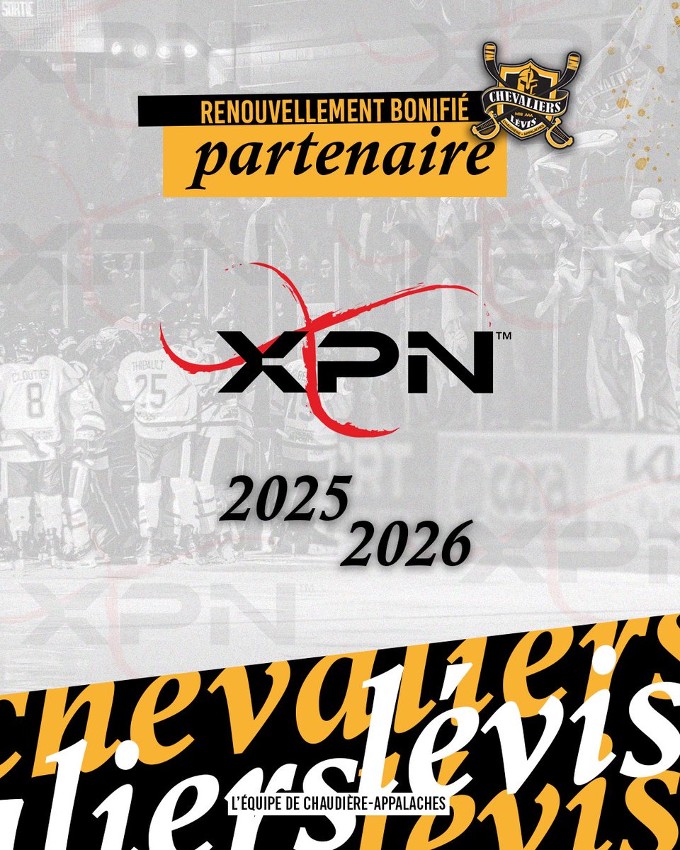 Chevaliers de Lévis (@chevaliersaaa) on Twitter photo Notre propulseur officiel <a href="/xpn_world/">XPN World</a> demeure au sein de notre alignement en vue de la prochaine saison! ⛽️ 🗡️ 
<a href="/LHM18AAAQ/">Ligue de hockey M18 AAA du Québec</a> Notre propulseur officiel <a href="/xpn_world/">XPN World</a> demeure au sein de notre alignement en vue de la prochaine saison! ⛽️ 🗡️ 
<a href="/LHM18AAAQ/">Ligue de hockey M18 AAA du Québec</a>