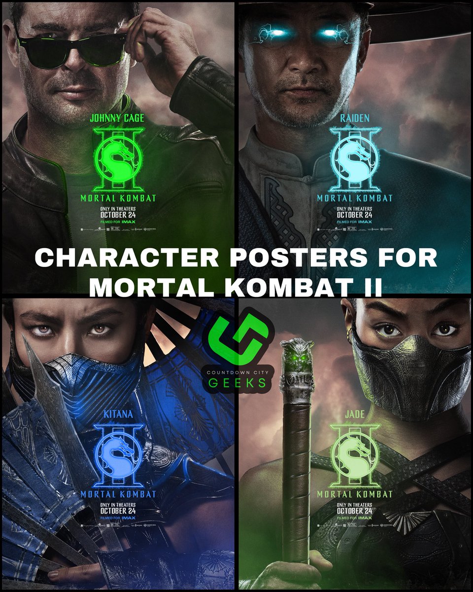 CCG_Podcast's tweet image. New character posters for ‘Mortal Kombat II’. In theaters October 24th.