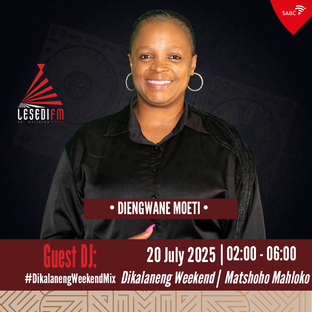 LesediFM's tweet image. #DikalanengWeekend le Matshoho Mahloko.

🎧Re tsamaya le Diengwane Moeti ho
#DikalanengWeekendSoulfulMix.

#65KeMollelwa

📞: 086 000 3084
📲: 083 284 0008
🌐: lesedifm.co.za