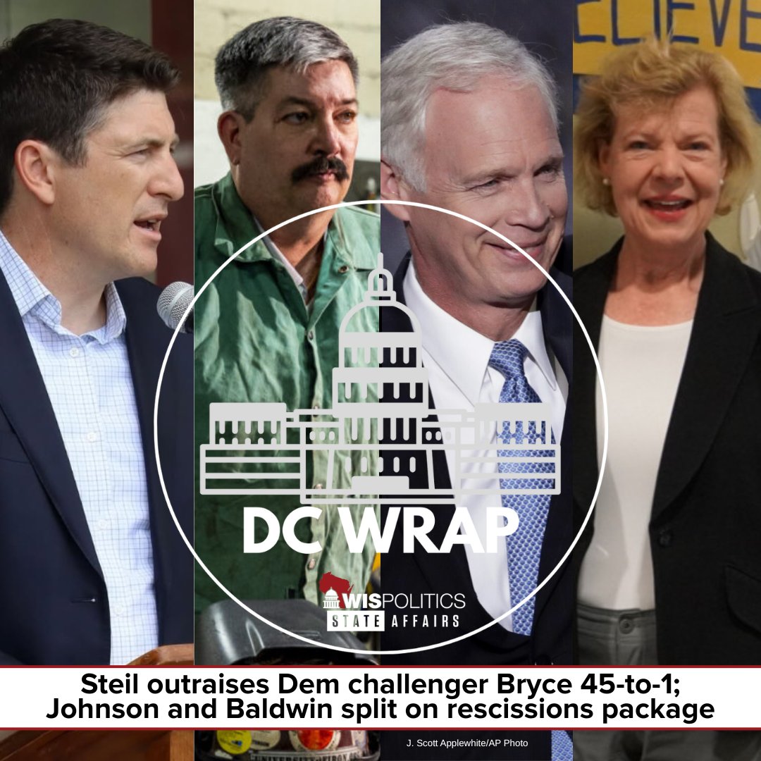 wispolitics's tweet image. DC/#Wisconsin news fea.📲@RepBryanSteil, @IronStache, @FEC, @SenRonJohnson, @SenatorBaldwin, @AMBERAlert, #LGBTQhotline☎️, @FBI, @Kash_Patel,@POTUS, @USDA, @SecRollins, @TomTiffanyWI, @RepMarkPocan, @derrickvanorden, @RebeccaforWI, @NPR, @PBS and more.
wispolitics.com/2025/dc-wrap-s…