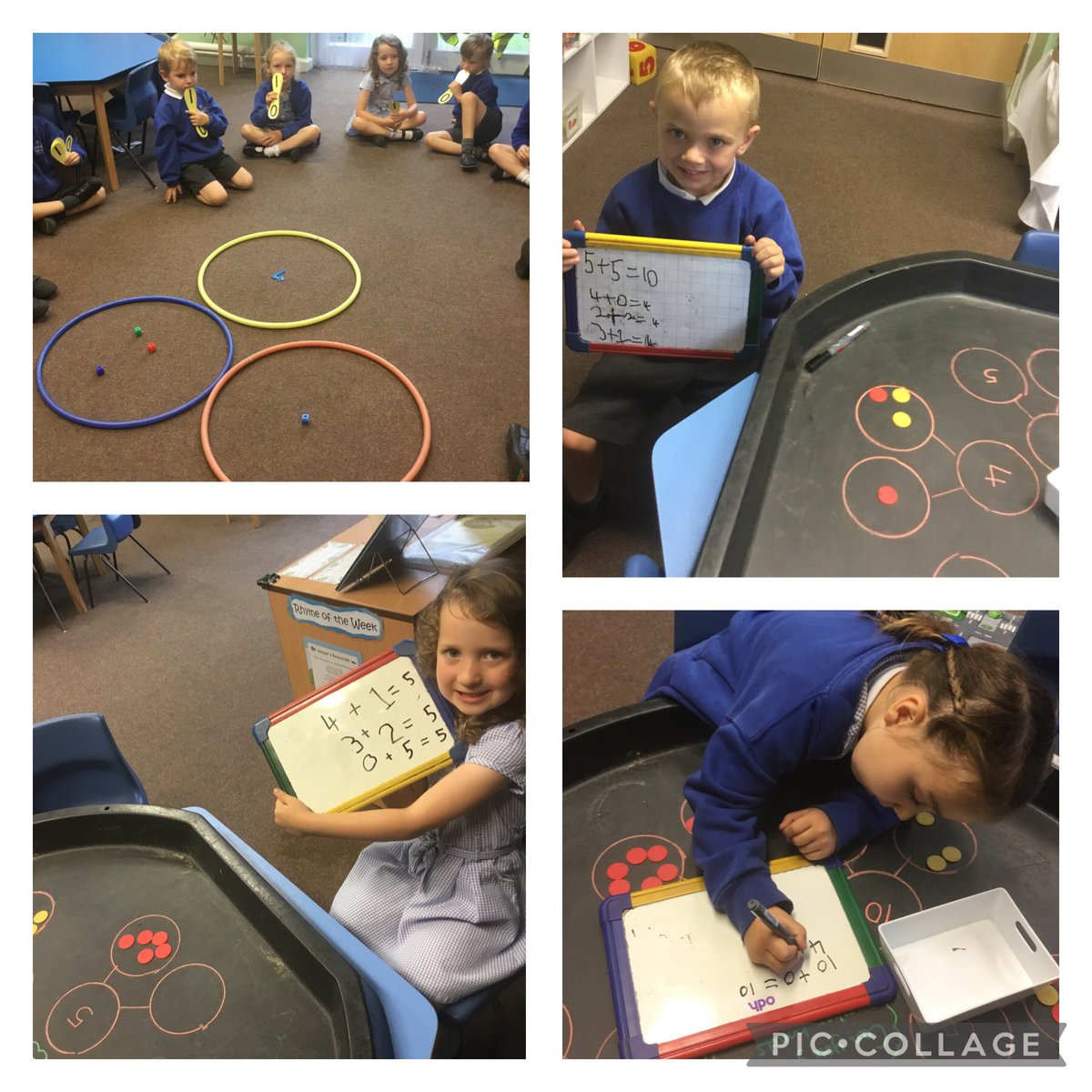 Today, we have been revising our number bonds to 4, 5 and 10. We used a variety of methods including our fingers, heads and cubes to work out the missing parts of each bond. <a href="/SchoolWhitegate/">Whitegate C/E School</a>
